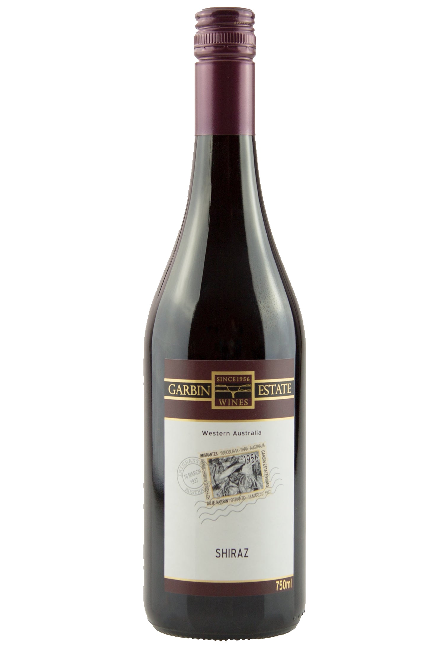 A bottle of Garbin Estate Wines Shiraz 2021