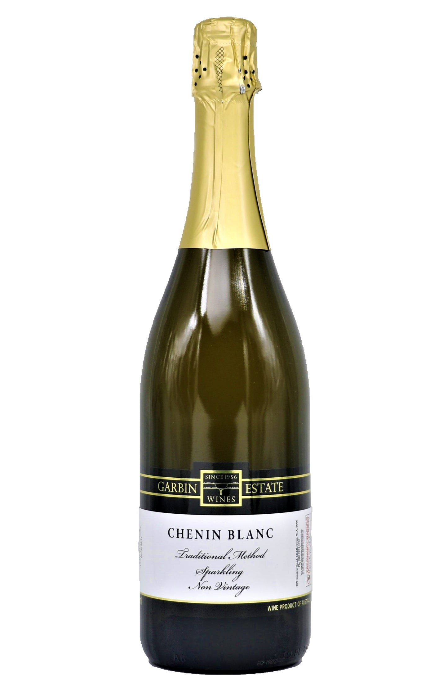 A bottle of Garbin Estate Wines Sparkling Chenin Blanc